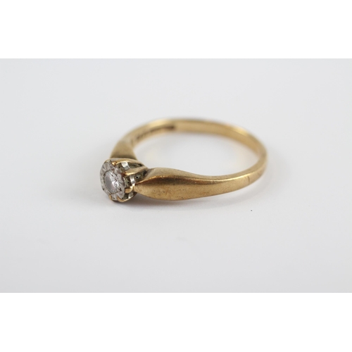 147 - pct Gold Diamond Ring (2.6g) Size  O