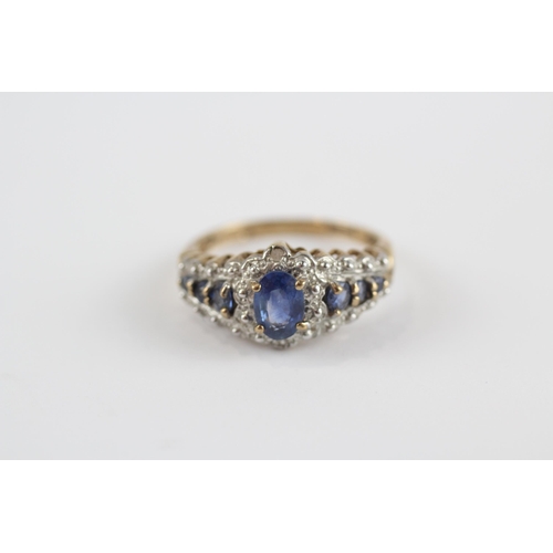 148 - 9ct Gold Vintage Diamond & Sapphire Dress Ring (2.6g) Size  K