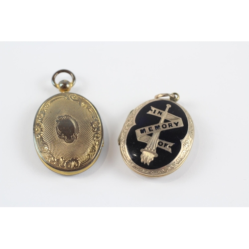 153 - 2X 6Ct Gold Antique Patterned Lockets (18.3g)