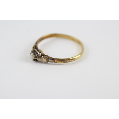 16 - 18ct Gold & Platinum Set Antique Solitaire Diamond Dress Ring (1.9g) Size  P