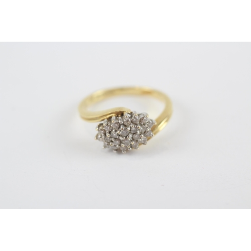 170 - 18ct Gold Diamond Cluster Ring (3.7g) Size  K