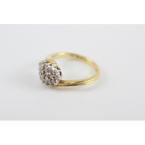 170 - 18ct Gold Diamond Cluster Ring (3.7g) Size  K