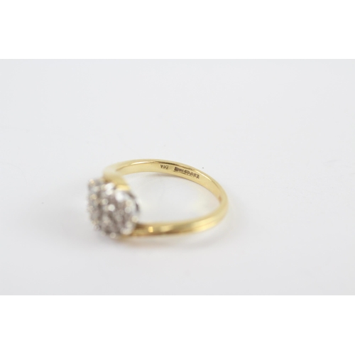 170 - 18ct Gold Diamond Cluster Ring (3.7g) Size  K