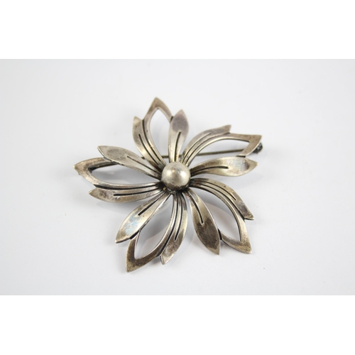 203 - Silver modernist brooch by Danish maker N E From (13g)