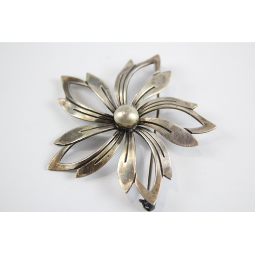 203 - Silver modernist brooch by Danish maker N E From (13g)