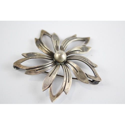 203 - Silver modernist brooch by Danish maker N E From (13g)