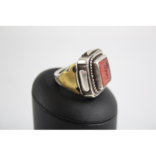 214 - Silver antique intaglio ring (28g)