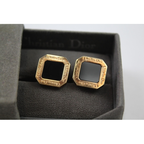 228 - Gold tone gents cufflinks by designer Christian Dior (15g)