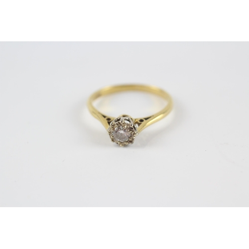 23 - 18ct Gold Antique Solitaire Diamond Ring (2.2g) Size  M