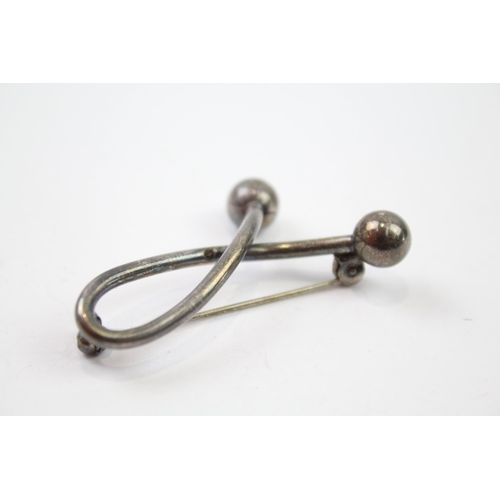 252 - Silver modernist brooch (7g)