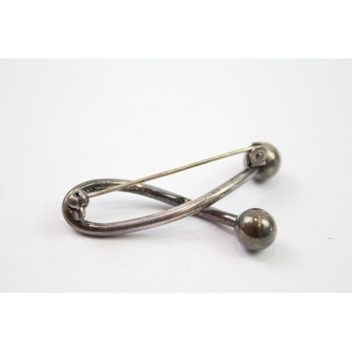 252 - Silver modernist brooch (7g)