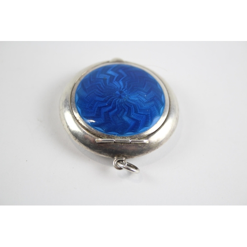 259 - Silver antique enamel keepsake locket pendant (16g)