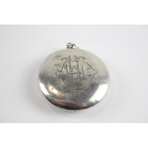 259 - Silver antique enamel keepsake locket pendant (16g)