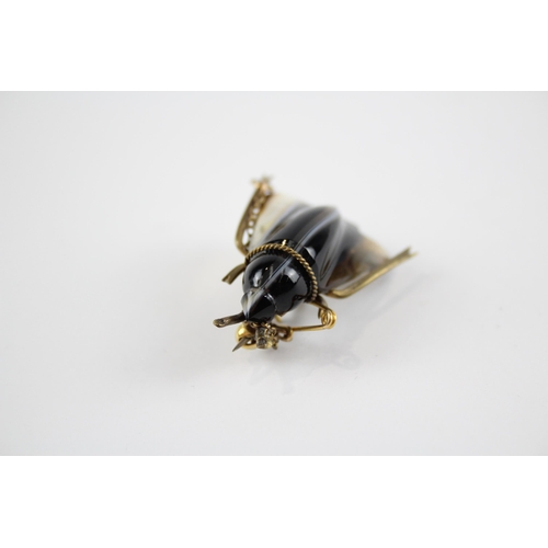 265 - Antique Banded Agate bug brooch (8g)