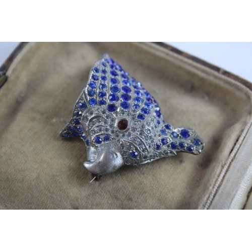 266 - Antique cockatoo head brooch with paste stones (26g)