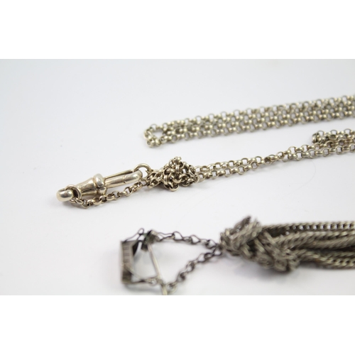 269 - Two silver antique guard chains (43g)