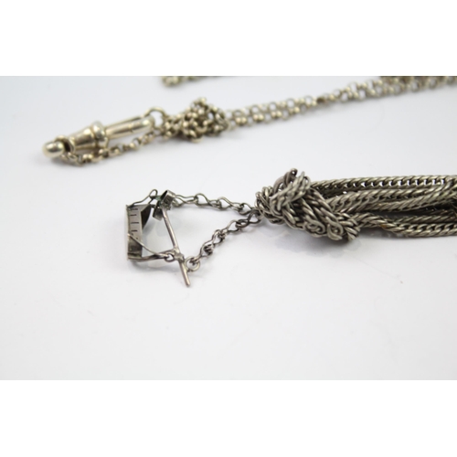 269 - Two silver antique guard chains (43g)