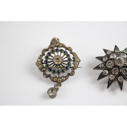 284 - Two silver antique paste brooches (11g)