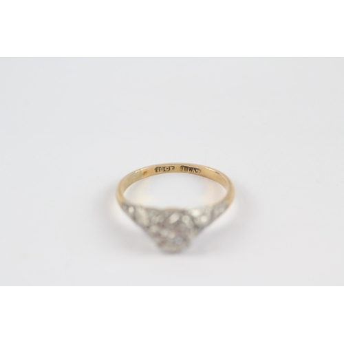 29 - 18ct Gold & Platinum Set Antique Solitaire Diamond Ring (2g) Size  K