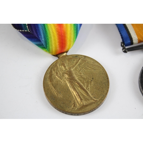 298 - WW1 Medal Pair & Original Long Ribbons Named 46135 Pte. R Cairns H.L.I