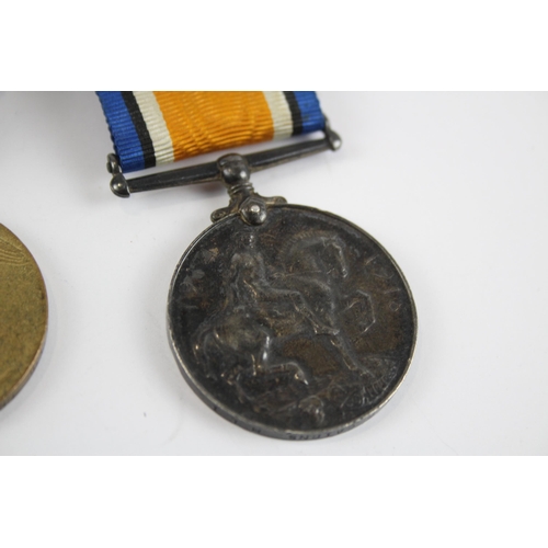 298 - WW1 Medal Pair & Original Long Ribbons Named 46135 Pte. R Cairns H.L.I