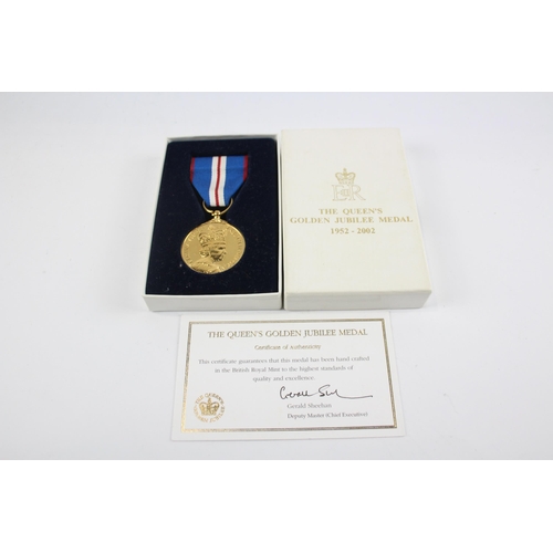 302 - Boxed ER.II Queens Golden Jubilee Medal With C.O.A