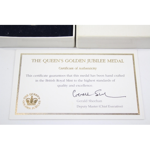 302 - Boxed ER.II Queens Golden Jubilee Medal With C.O.A