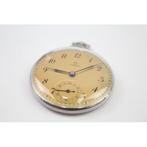 309 - OMEGA Vintage Slimline Open Face POCKET WATCH Hand-wind WORKING