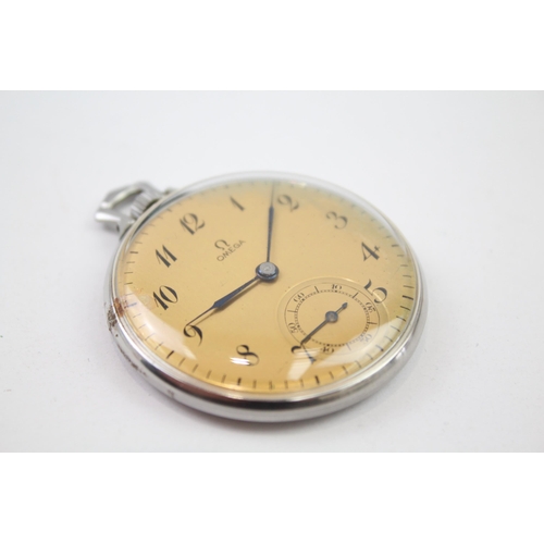 309 - OMEGA Vintage Slimline Open Face POCKET WATCH Hand-wind WORKING