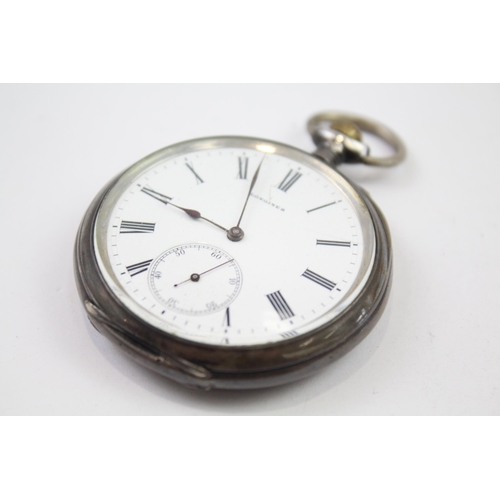 316 - LONGINES STERLING SILVER Men's Vintage Open Face POCKET WATCH Hand-Wind WORKING