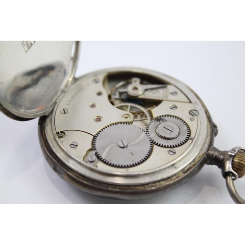 316 - LONGINES STERLING SILVER Men's Vintage Open Face POCKET WATCH Hand-Wind WORKING