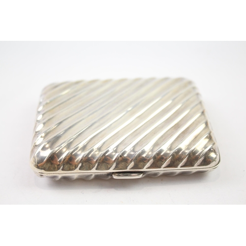 321 - Antique Hallmarked 1913 Sheffield Sterling Silver Cigarette Case (97g)