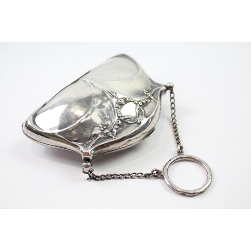 322 - Antique Hallmarked 1911 Birmingham Sterling Silver Ladies Coin Purse / Bag (79g)