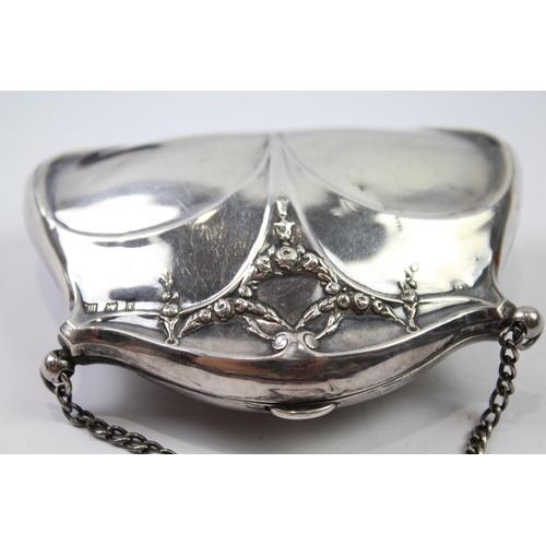 322 - Antique Hallmarked 1911 Birmingham Sterling Silver Ladies Coin Purse / Bag (79g)