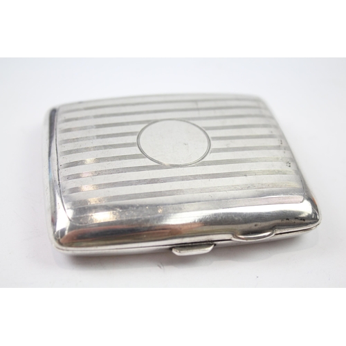 324 - Antique Hallmarked 1918 Chester Sterling Silver Cigarette Case (95g)