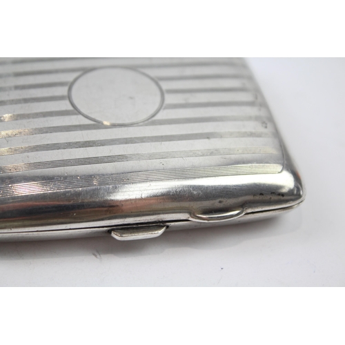 324 - Antique Hallmarked 1918 Chester Sterling Silver Cigarette Case (95g)