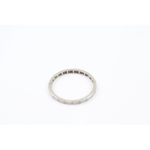 39 - 9ct White Gold Diamond Eternity Ring (0.9g) Size  M