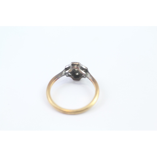 42 - 18ct Gold & Platinum Set Antique Dress Ring (2.5g) Size  M