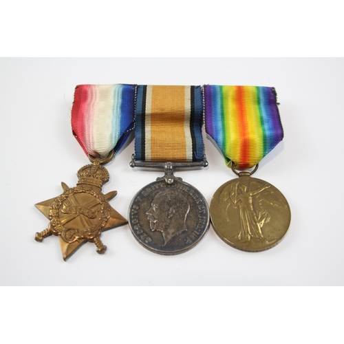 425 - WW1 Mounted 1914-15 Star Trio.  Named 1007 Gnr W.J. Burgess R.F.A - R.A