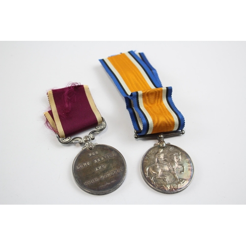 429 - 2 x WW1 GV Medals including War Medal and GV Long Service.  Long Service Named 22724 Sgt W. Watts R.... 