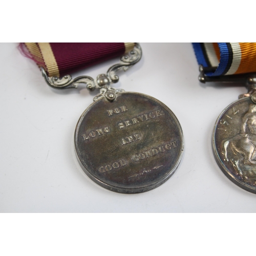 429 - 2 x WW1 GV Medals including War Medal and GV Long Service.  Long Service Named 22724 Sgt W. Watts R.... 