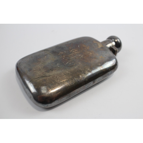 433 - Antique Hallmarked Birmingham STERLING SILVER Flask 216g