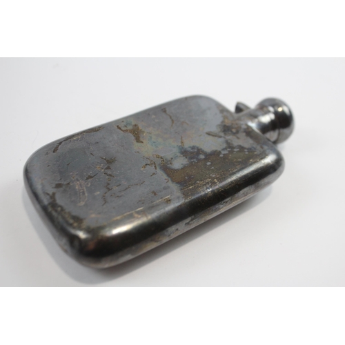 433 - Antique Hallmarked Birmingham STERLING SILVER Flask 216g