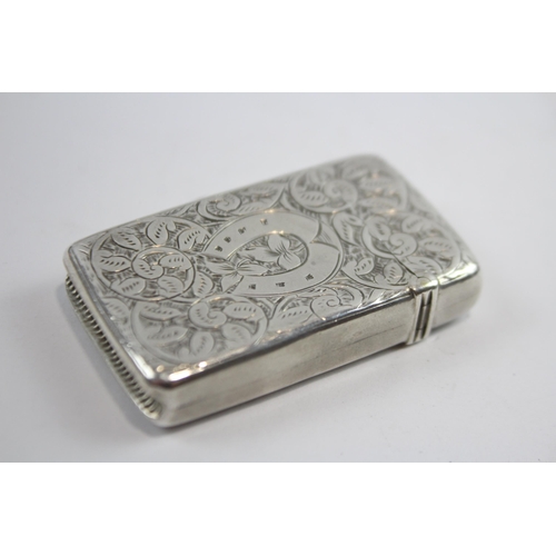 436 - Antique Victorian Hallmarked 1893 Birmingham STERLING SILVER Vesta Case 25g