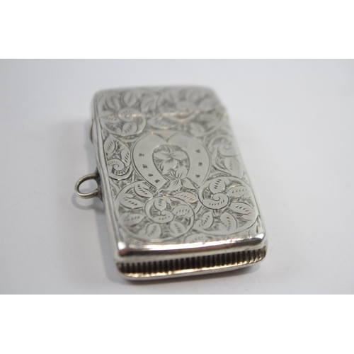 436 - Antique Victorian Hallmarked 1893 Birmingham STERLING SILVER Vesta Case 25g