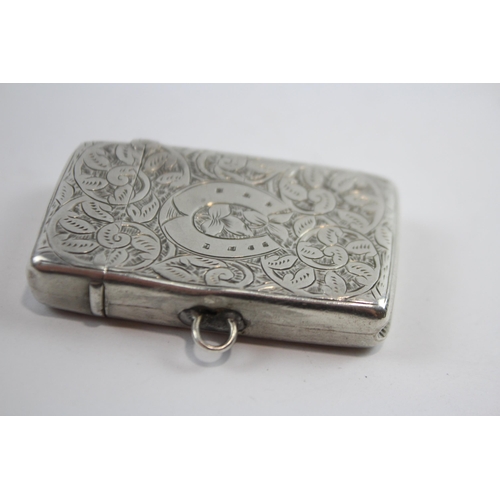 436 - Antique Victorian Hallmarked 1893 Birmingham STERLING SILVER Vesta Case 25g