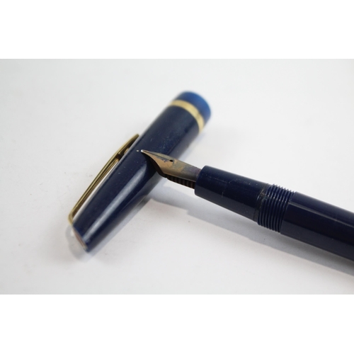 445 - Vintage Waterman L.2 Shorthand Navyh Fountain Pen w/ 14ct Gold Nib WRITING