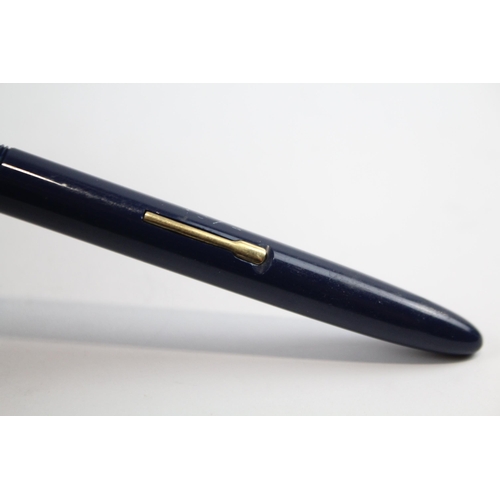 445 - Vintage Waterman L.2 Shorthand Navyh Fountain Pen w/ 14ct Gold Nib WRITING