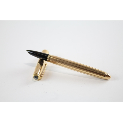 458 - Vintage Parker 51 Gold Plated Fountain Pen w/ 14ct Gold Nib WRITING (28g)