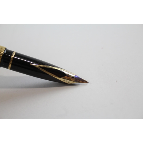 459 - Vintage SHEAFFER Targa Gold Plated FOUNTAIN PEN w/ 14ct Gold Nib WRITING